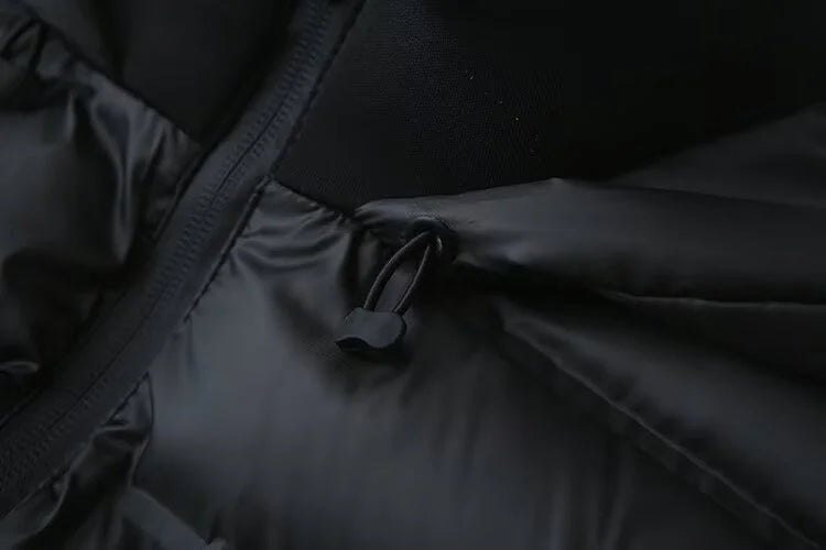 2025 new winter women's cotton coat long sleeved hooded solid color jacket.