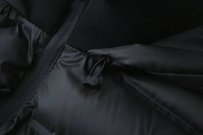 2025 new winter women's cotton coat long sleeved hooded solid color jacket.