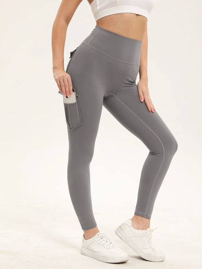 3PCS Women's Solid Color Gym Leggings High Waisted Fitness Yoga Pants Practical Pocket Stretch Outdoors Sports Cargo Styles