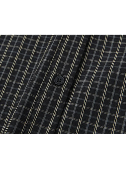 TFMLN 2026 New Women's Retro Plaid Shirt Fashion Simple Casual Loose Long-sleeved Scarf Collar Shirt Lady Single Breasted Top