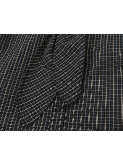 TFMLN 2026 New Women's Retro Plaid Shirt Fashion Simple Casual Loose Long-sleeved Scarf Collar Shirt Lady Single Breasted Top