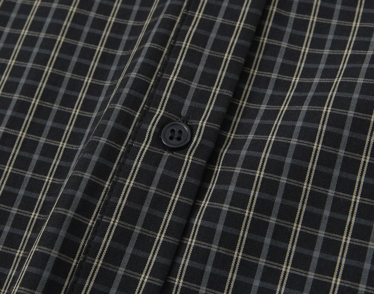 TFMLN 2026 New Women's Retro Plaid Shirt Fashion Simple Casual Loose Long-sleeved Scarf Collar Shirt Lady Single Breasted Top