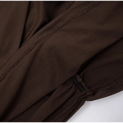 Women Fashion Pleated Bodycon Dress Sexy O-neck Long Sleeve Waist-cinching Irregular Mini Dresses 2026 Lady Chic Party Club Robe