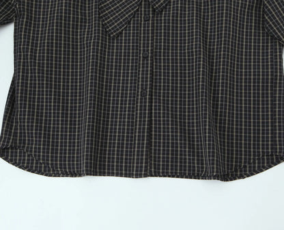 TFMLN 2026 New Women's Retro Plaid Shirt Fashion Simple Casual Loose Long-sleeved Scarf Collar Shirt Lady Single Breasted Top