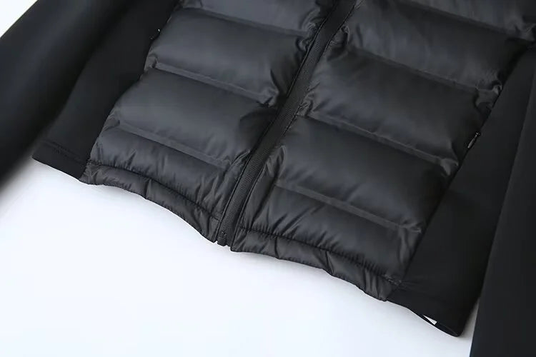 2025 new winter women's cotton coat long sleeved hooded solid color jacket.