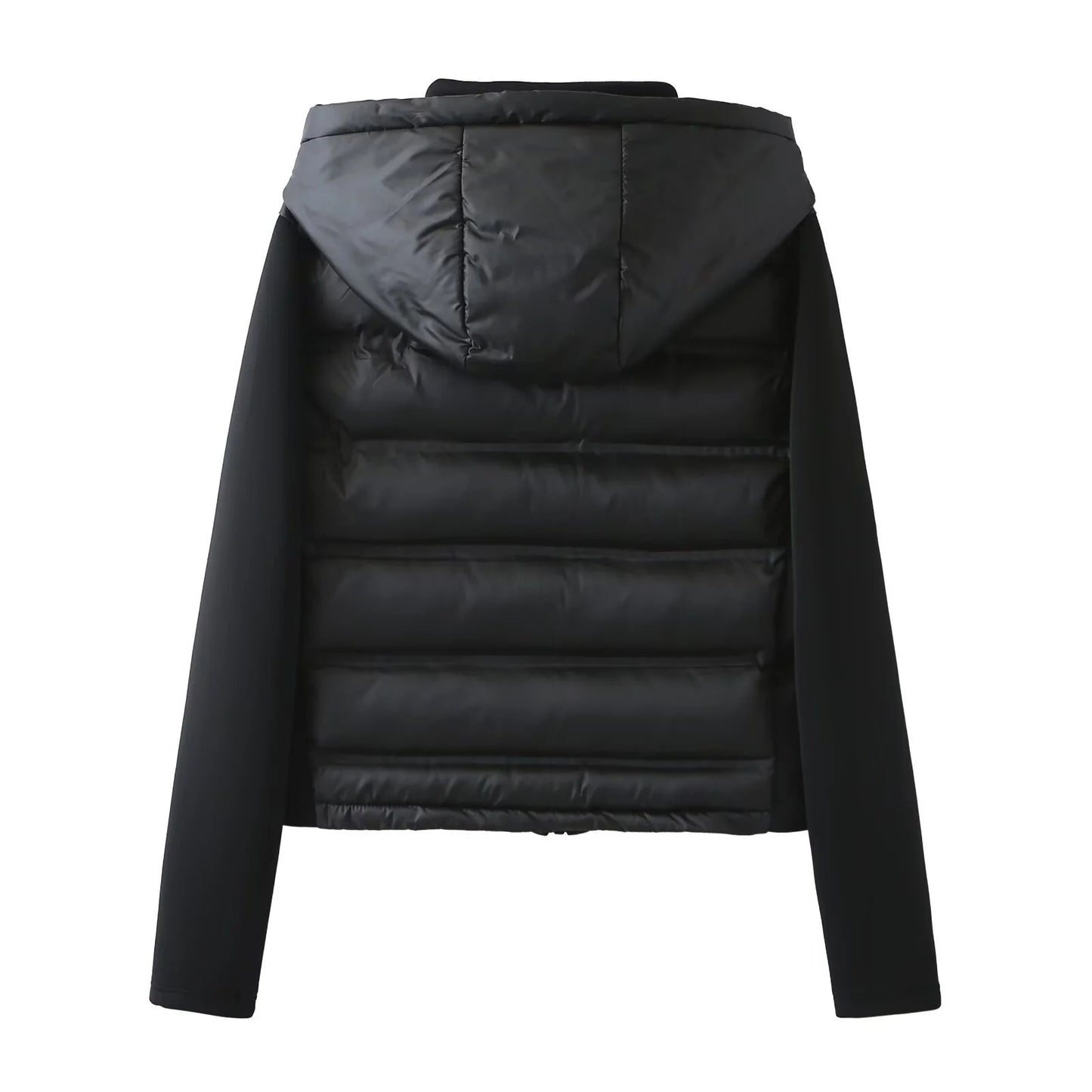 2025 new winter women's cotton coat long sleeved hooded solid color jacket.