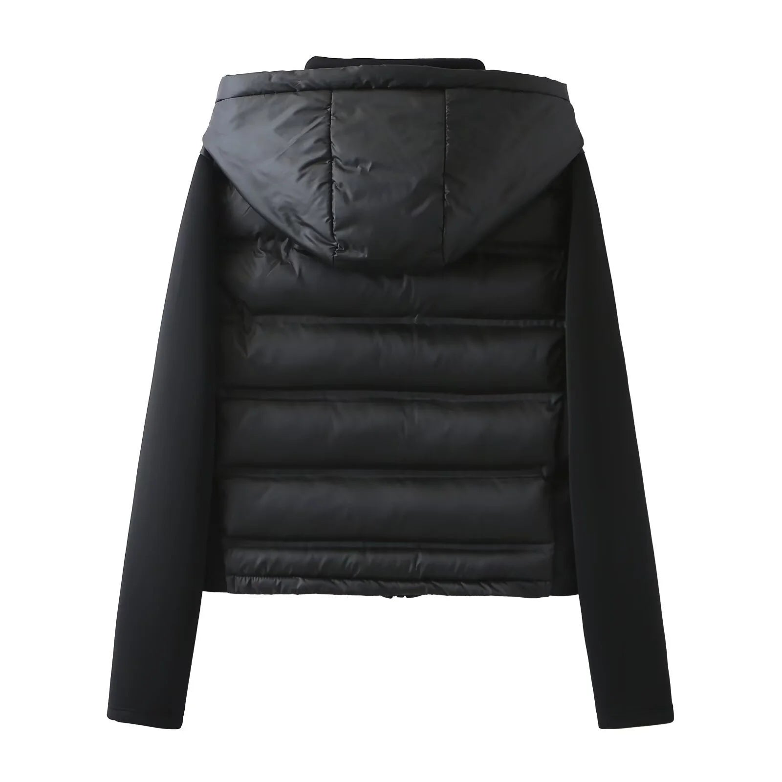 2025 new winter women's cotton coat long sleeved hooded solid color jacket.